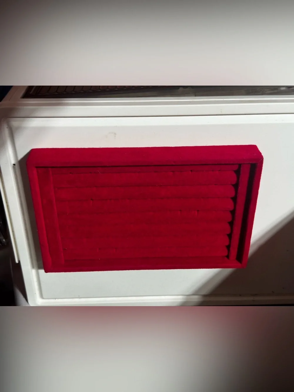 Unlisted Deep Red Velvet Ring Display Tray